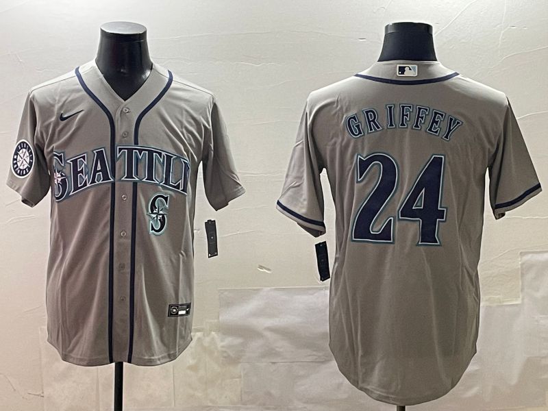 Men Seattle Mariners #24 Griffey Grey Game 2025 Nike MLB Jersey style 6->seattle mariners->MLB Jersey